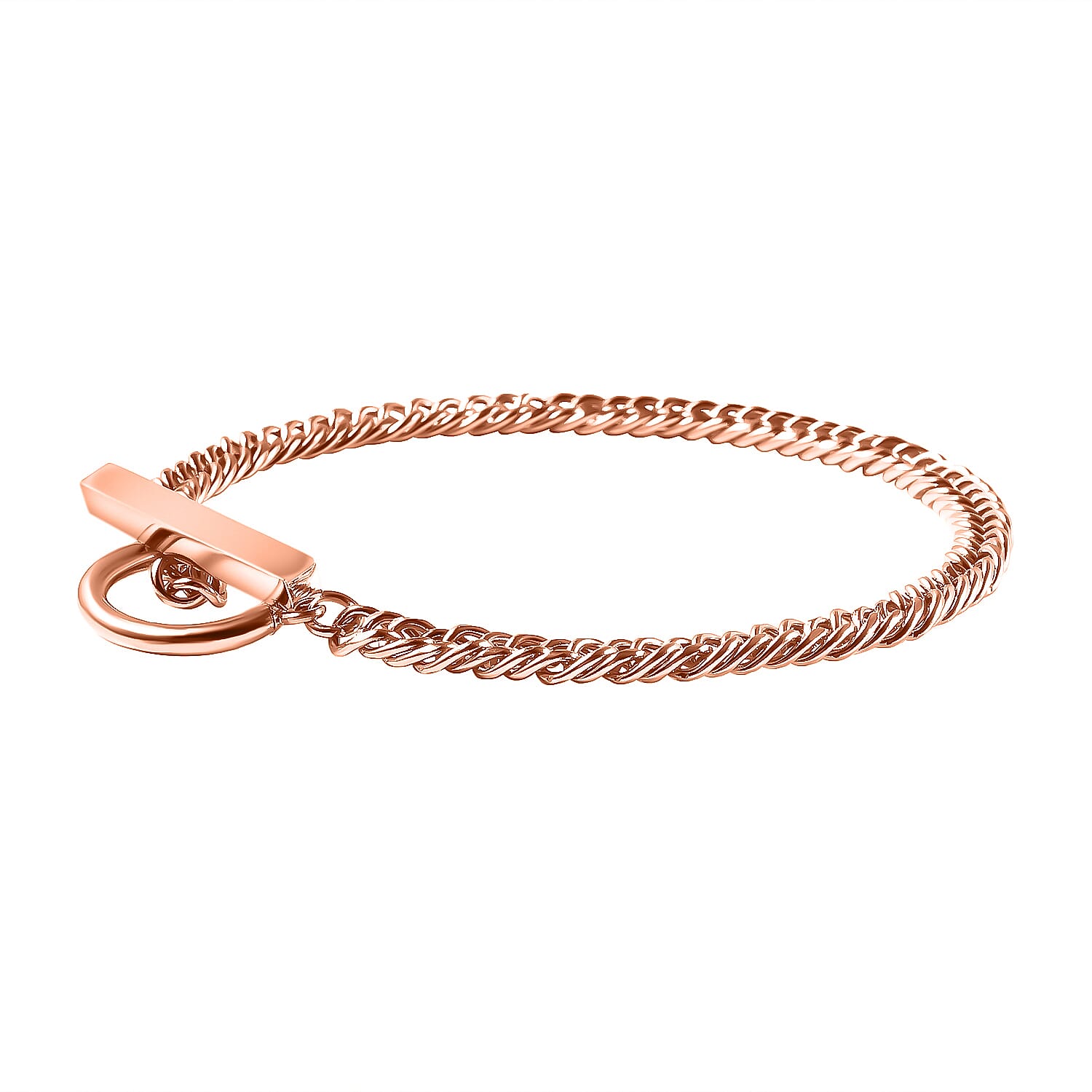 Cuban Bracelet (Size - 7.5) ) in Stainless Steel with Rose Gold Tone 6342214 3
