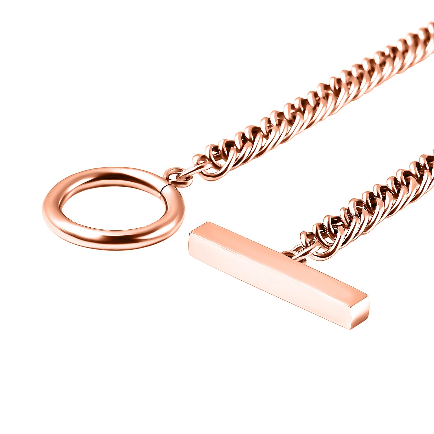 Cuban Bracelet (Size - 7.5) ) in Stainless Steel with Rose Gold Tone 6342214 5