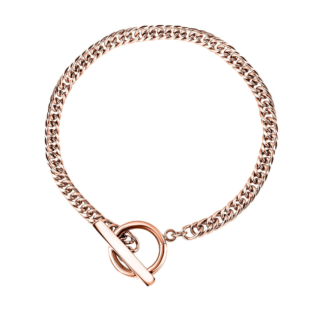 Cuban Bracelet (Size - 8) ) in Stainless Steel with Rose Gold Tone 6342215 0