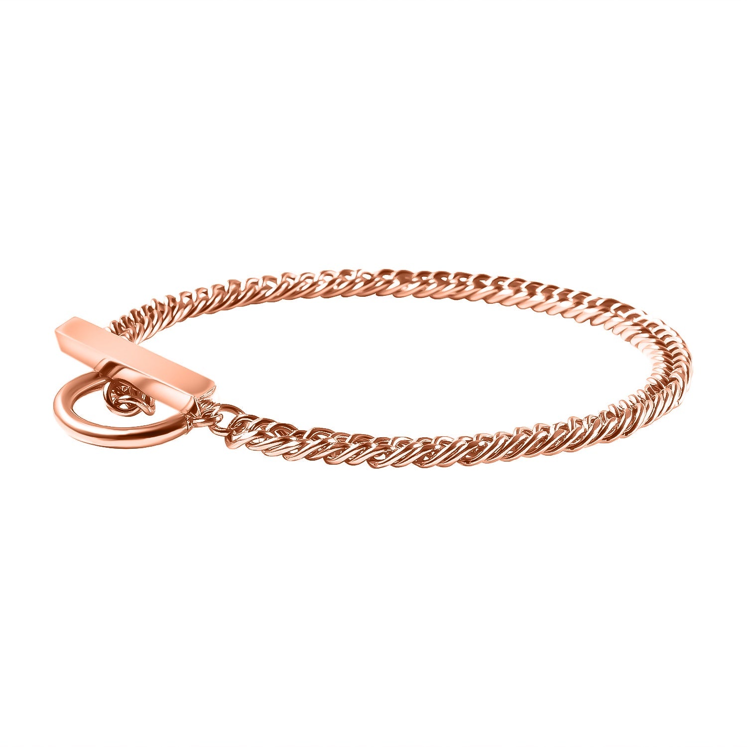Cuban Bracelet (Size - 8) ) in Stainless Steel with Rose Gold Tone 6342215 3