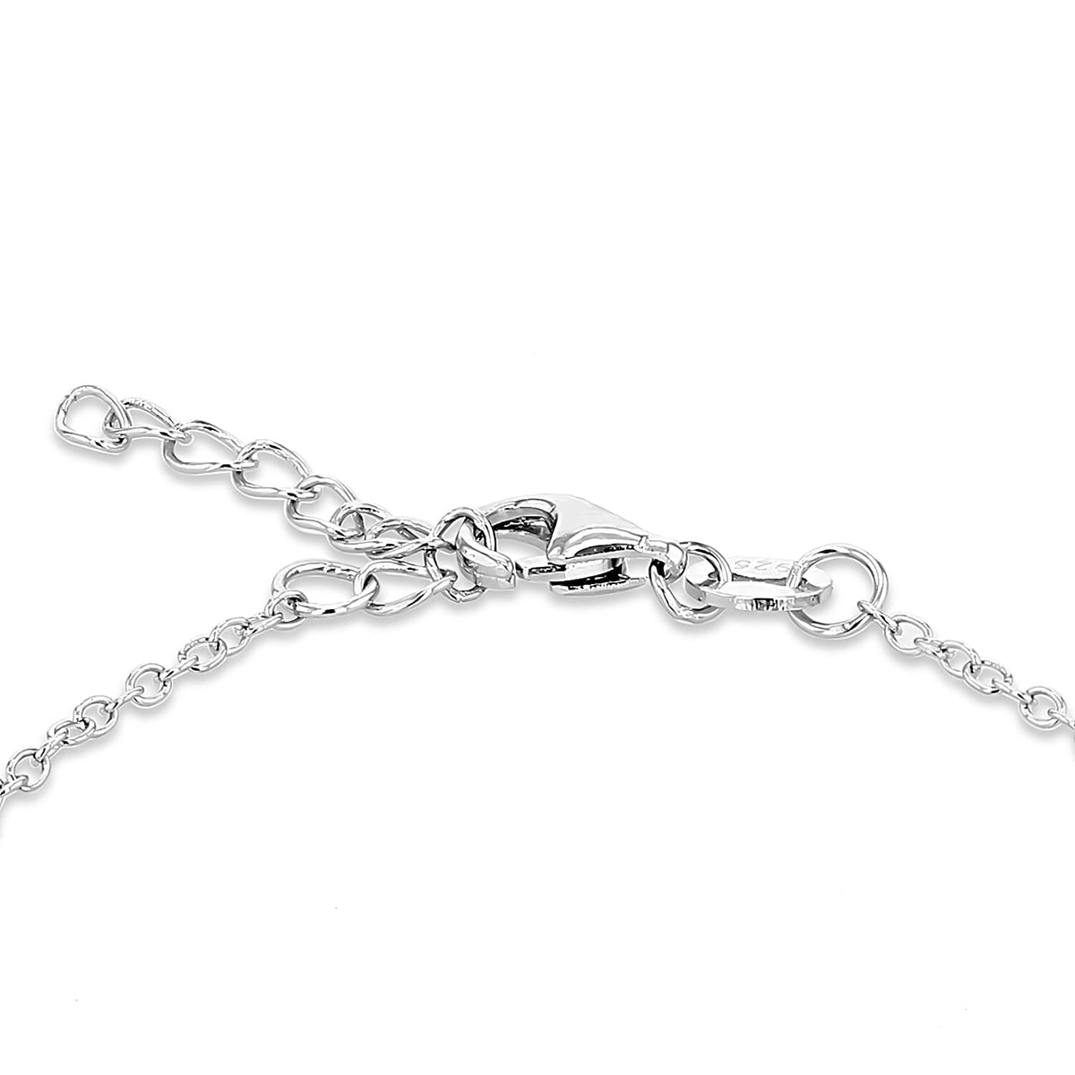 V Initial Bracelet 7.5 Inch in Sterling Silver Rhodium Plated Cubic Zirconia 8.5mm x 11mm 7389111 3