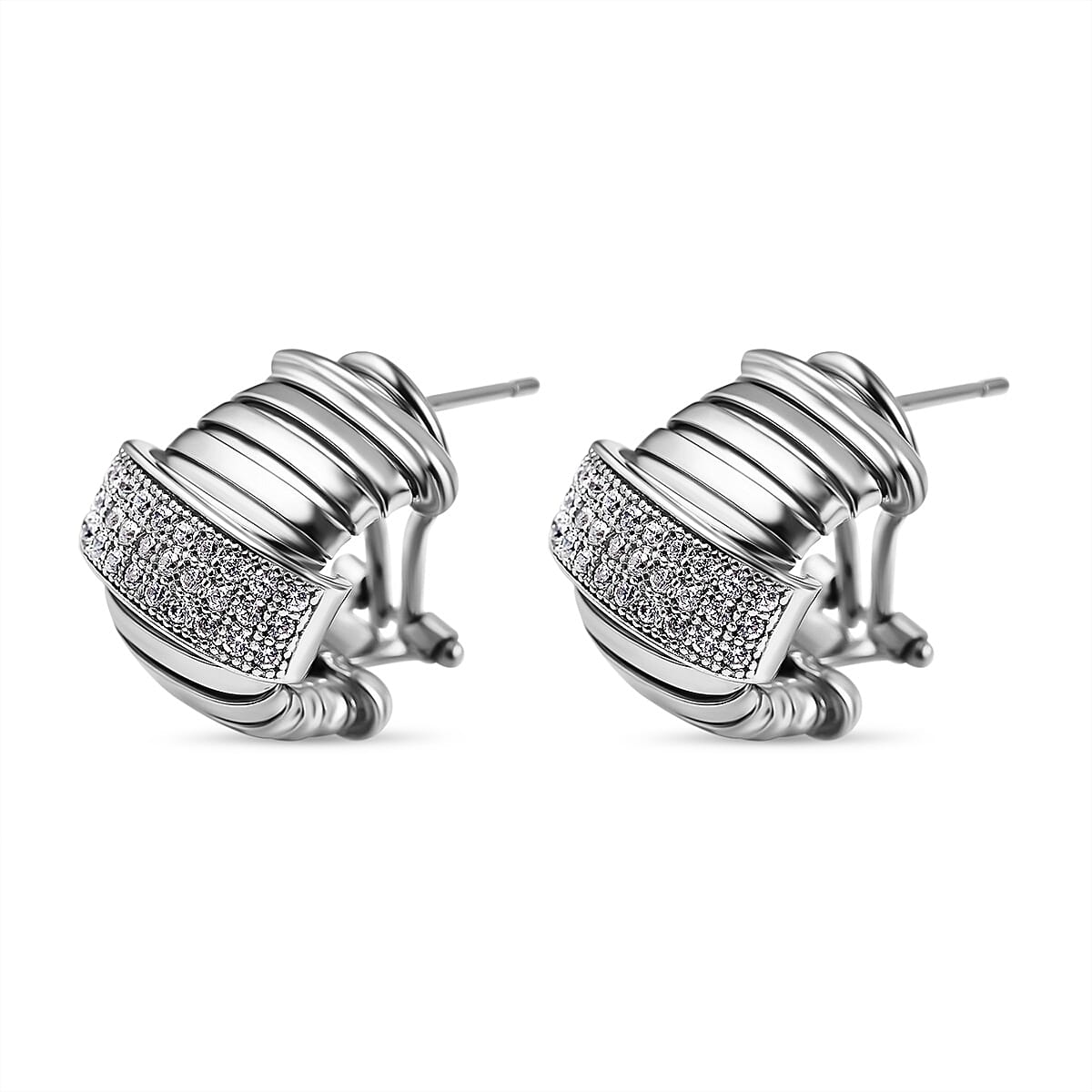 Cubic Zirconia Earring in Sterling Silver 7758671 0