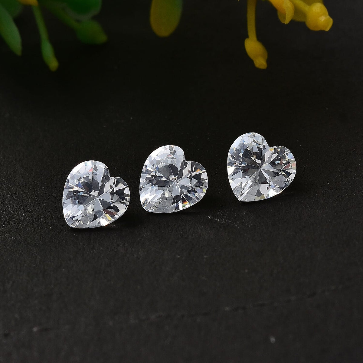 Set of 3 Cubic Zirconia Loose Gemstones in Heart Shape 3.84 Ct. 8062435 1