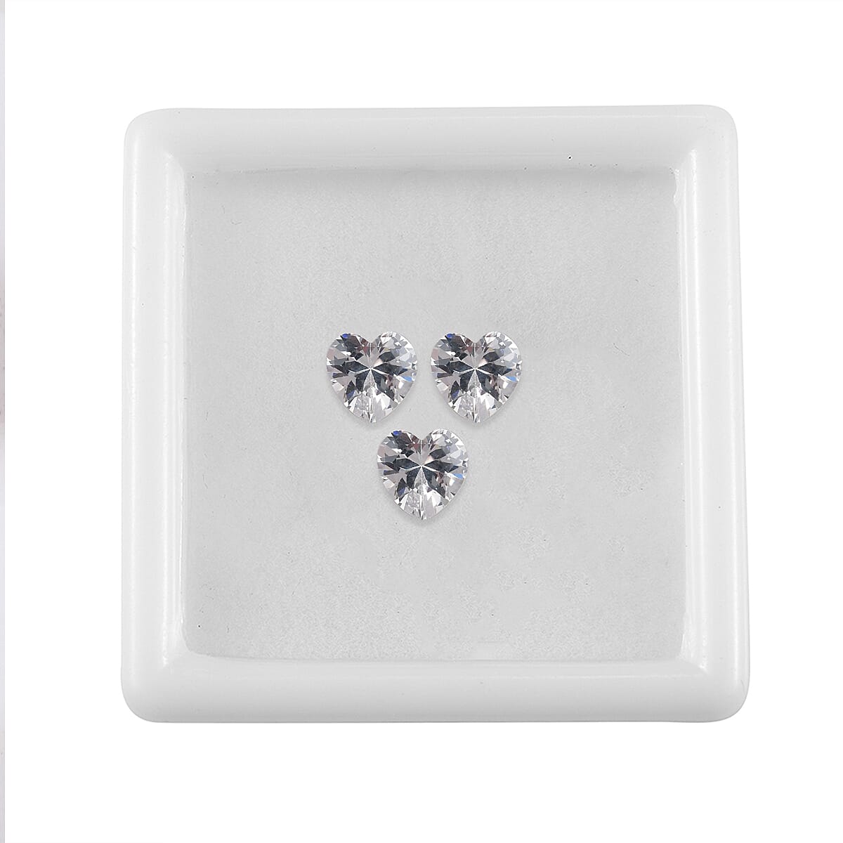 Set of 3 Cubic Zirconia Loose Gemstones in Heart Shape 3.84 Ct. 8062435 3