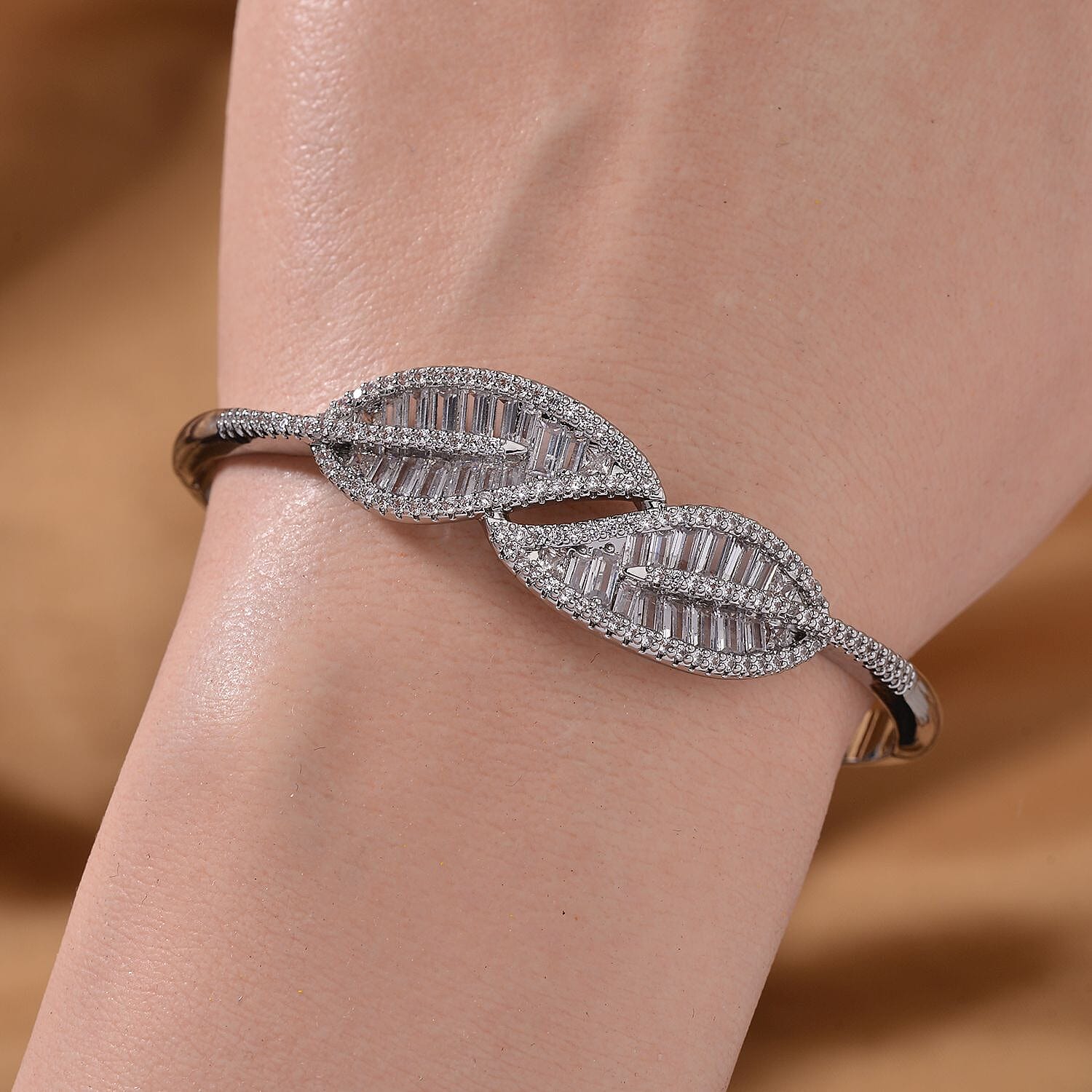 Cubic Zirconia Leaf  Bangle 7733317 1