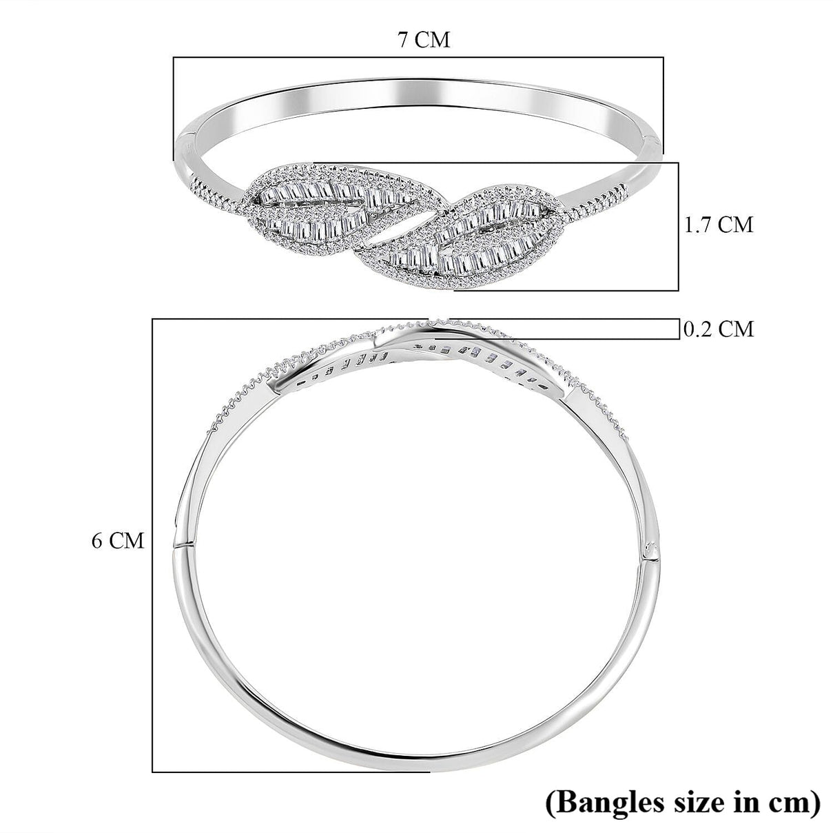 Cubic Zirconia Leaf  Bangle 7733317 6