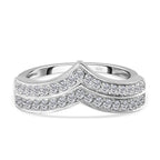 NY Close Out - Simulated Diamond Wishbone Ring in Sterling Silver 1.044 Ct