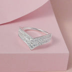 NY Close Out - Simulated Diamond Wishbone Ring in Sterling Silver 1.044 Ct