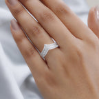 NY Close Out - Simulated Diamond Wishbone Ring in Sterling Silver 1.044 Ct