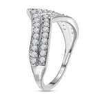 NY Close Out - Simulated Diamond Wishbone Ring in Sterling Silver 1.044 Ct