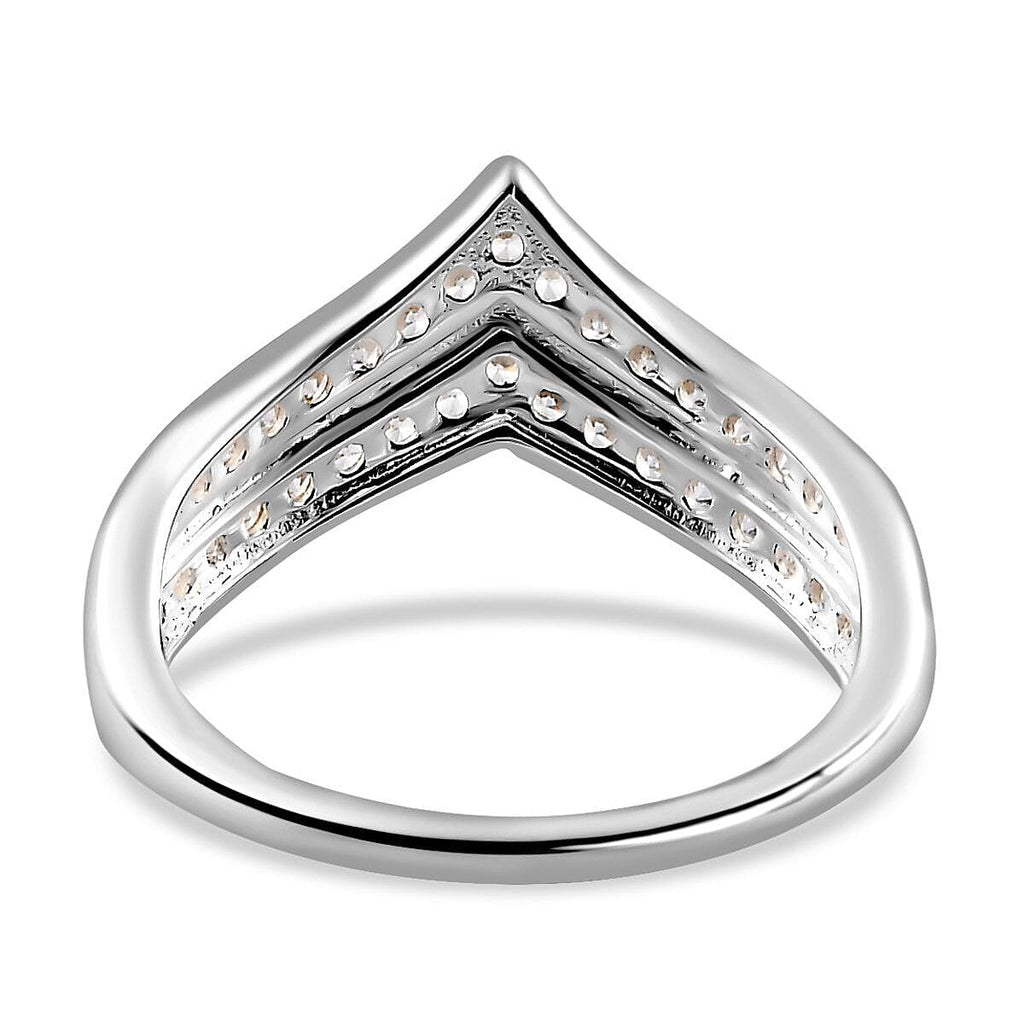 NY Close Out - Simulated Diamond Wishbone Ring in Sterling Silver 1.044 Ct