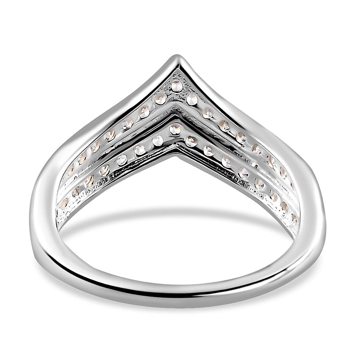 NY Close Out - Simulated Diamond Wishbone Ring in Sterling Silver 1.044 Ct 7253554 8