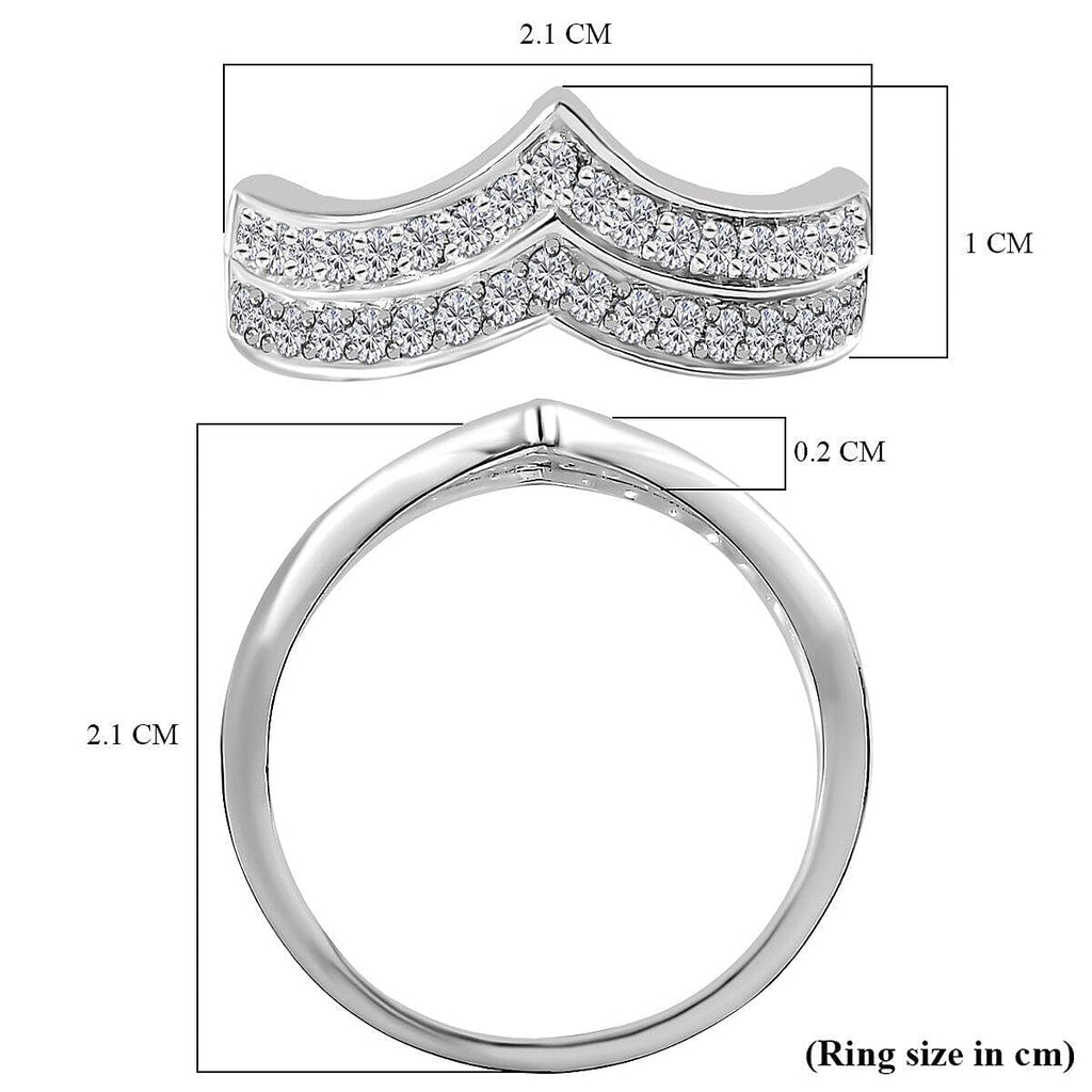NY Close Out - Simulated Diamond Wishbone Ring in Sterling Silver 1.044 Ct
