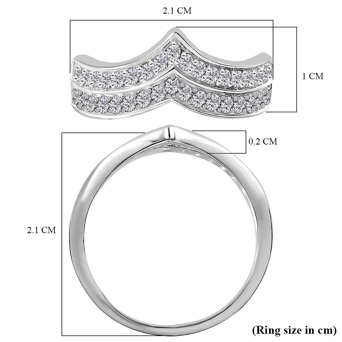 NY Close Out - Simulated Diamond Wishbone Ring in Sterling Silver 1.044 Ct 7253554 10