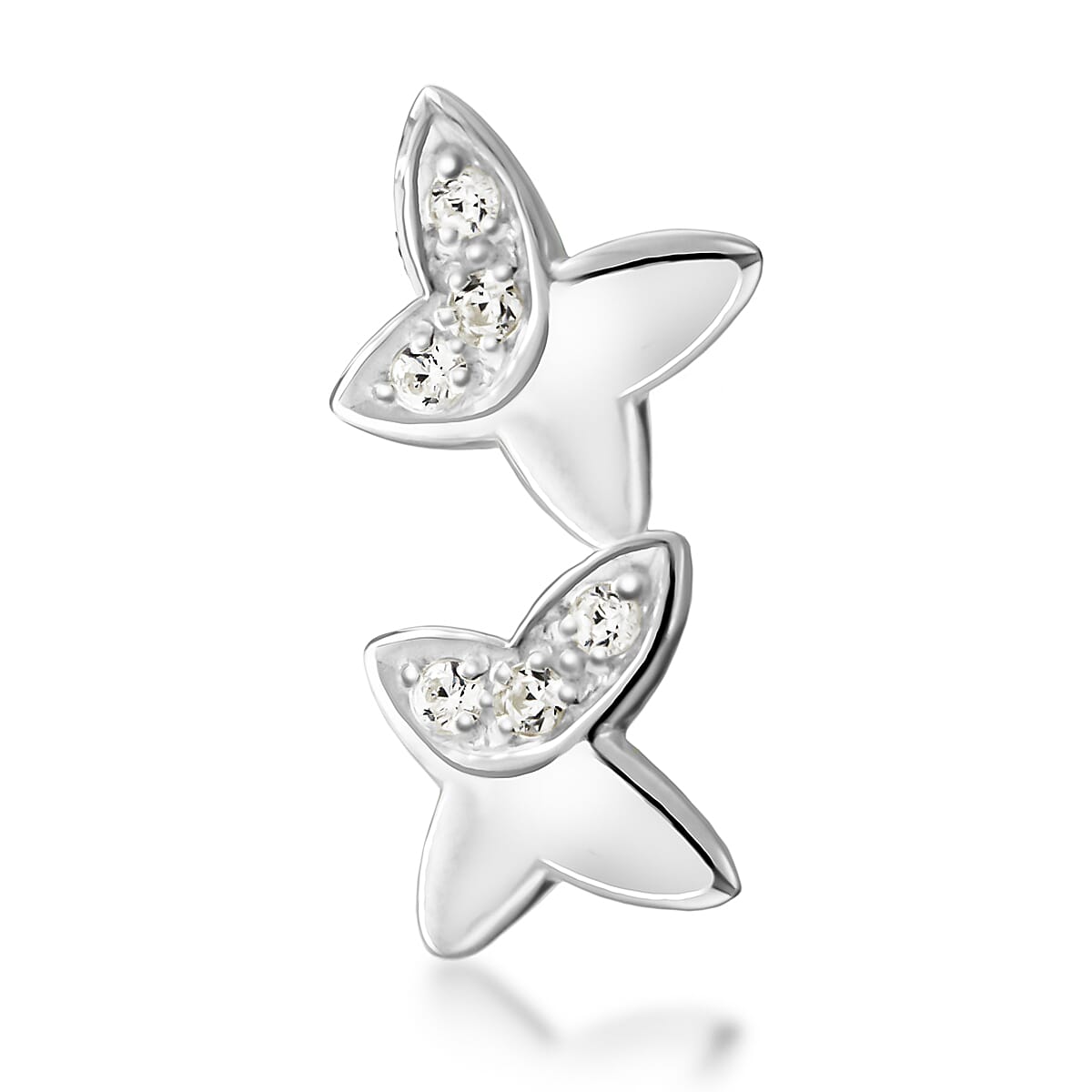 Sterling Silver Twin Butterfly Pendant in Cubic Zirconia 7754023 0