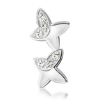 Cubic Zirconia Double Butterfly Pendant in Sterling Silver