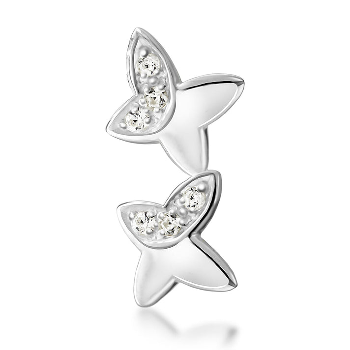 Sterling Silver Twin Butterfly Pendant in Cubic Zirconia 7754023 1