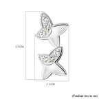 Cubic Zirconia Double Butterfly Pendant in Sterling Silver