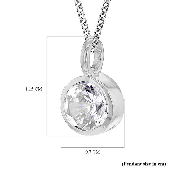 April Birthstone Sterling Silver Solitaire Pendant in Cubic Zirconia 7754430 2