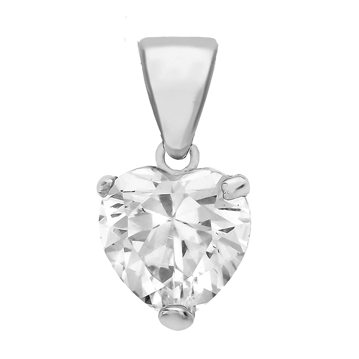 Sterling Silver 7mm Heart Cubic Zirconia Pendant 7753876 0