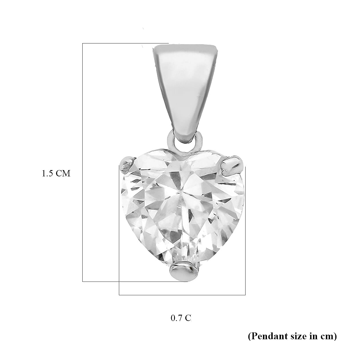 Sterling Silver 7mm Heart Cubic Zirconia Pendant 7753876 1