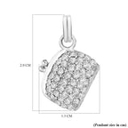 Cubic Zirconia Hinged Crystal Bag Pendant in Sterling Silver