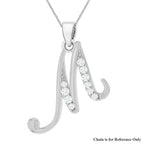 Cubic Zirconia  Pendant in Rhodium Overlay Sterling Silver 0.03 ct  0.034  Ct.