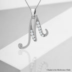 Cubic Zirconia  Pendant in Rhodium Overlay Sterling Silver 0.03 ct  0.034  Ct.