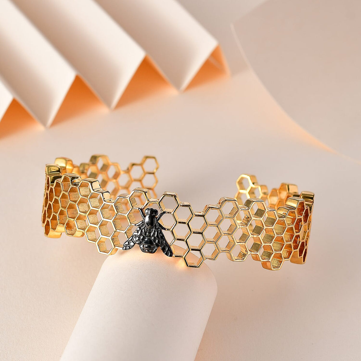 Limited Design Closeout Deal - Honeycomb Bee Cuff Bangle Size (7.5) 7571660 1
