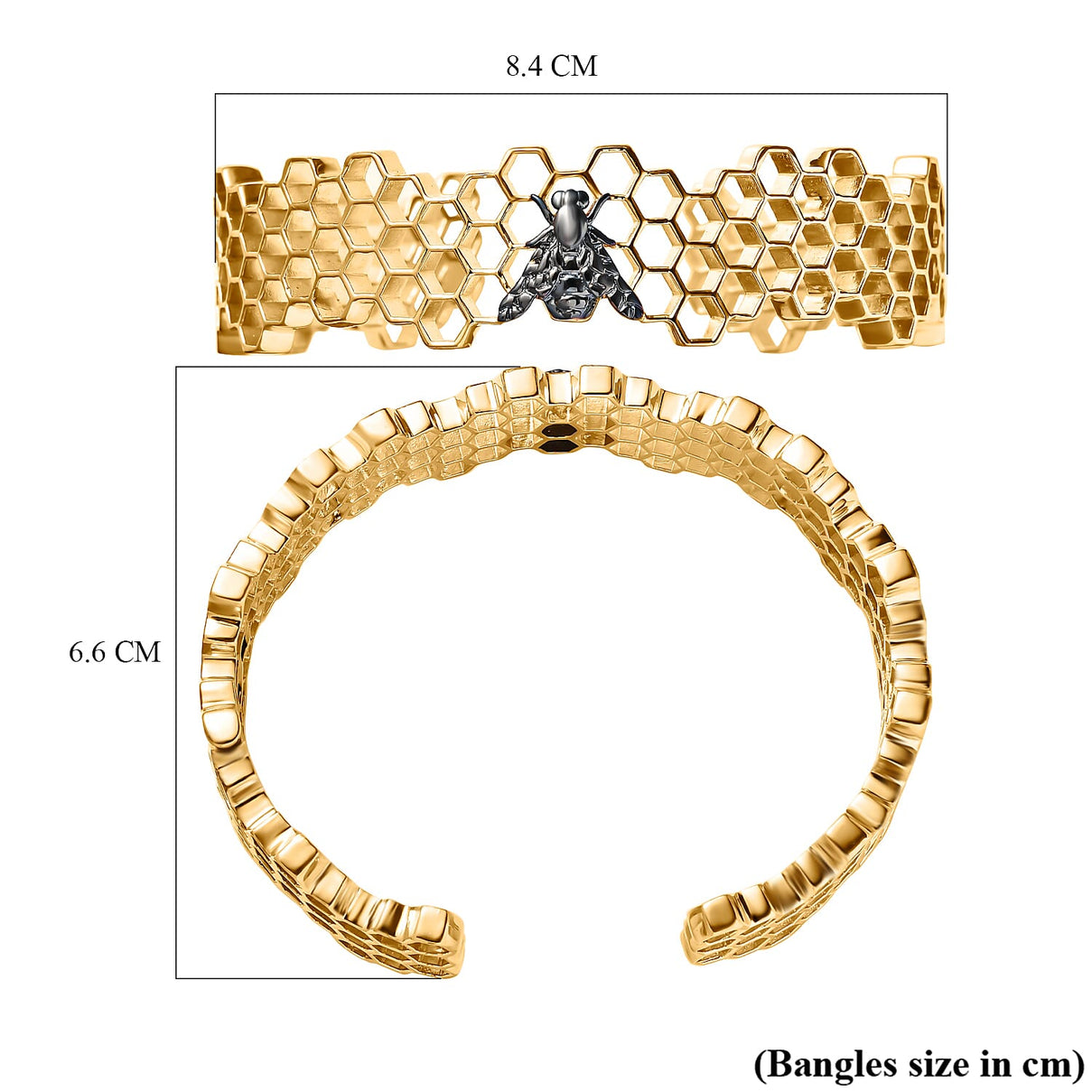 Limited Design Closeout Deal - Honeycomb Bee Cuff Bangle Size (7.5) 7571660 5