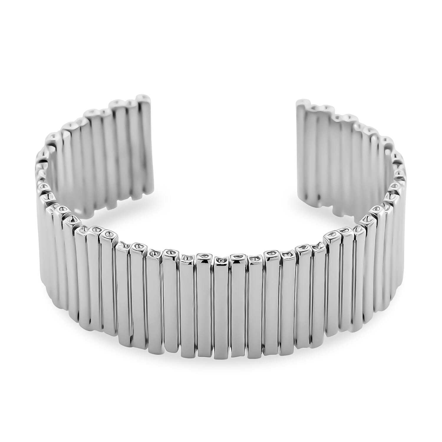 BLOWOUT - Designer Style Cuff Bangle in White Gold Plated 8244407 0