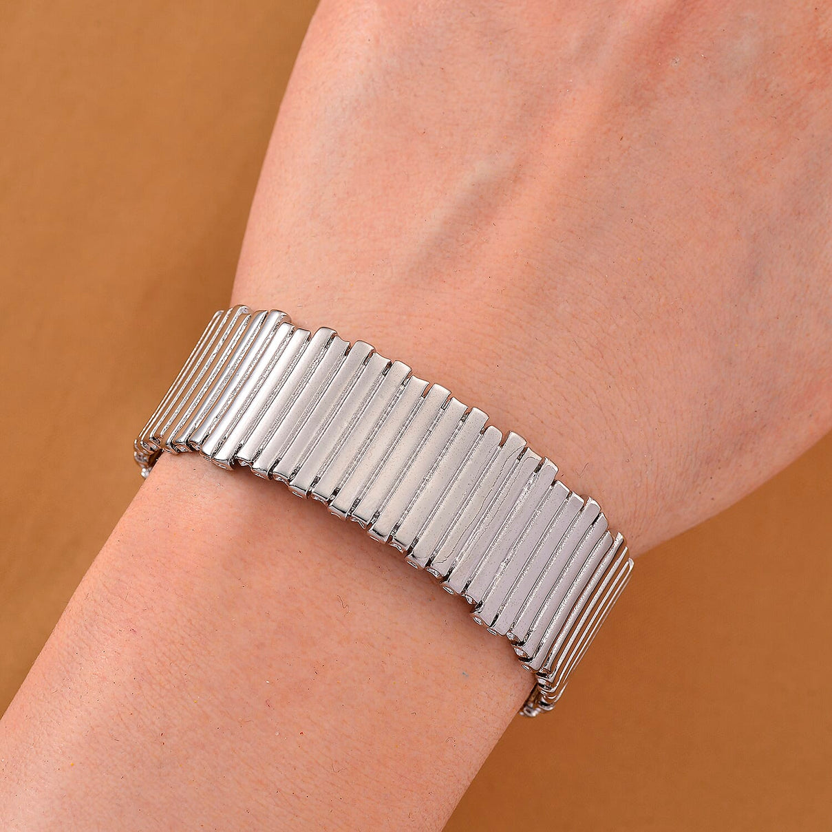 BLOWOUT - Designer Style Cuff Bangle in White Gold Plated 8244407 3
