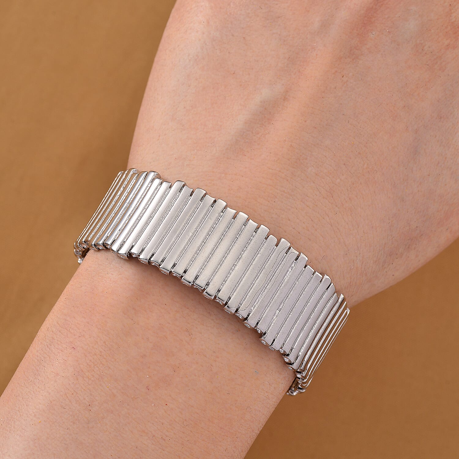 BLOWOUT - Designer Style Cuff Bangle in White Gold Plated 8244407 3