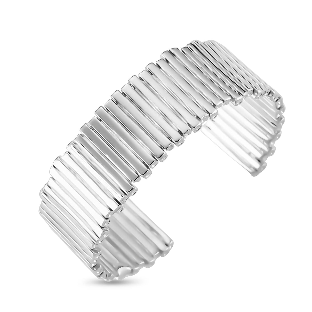 BLOWOUT - Designer Style Cuff Bangle in White Gold Plated 8244407 4