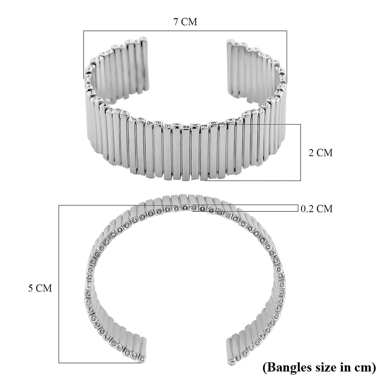 BLOWOUT - Designer Style Cuff Bangle in White Gold Plated 8244407 6