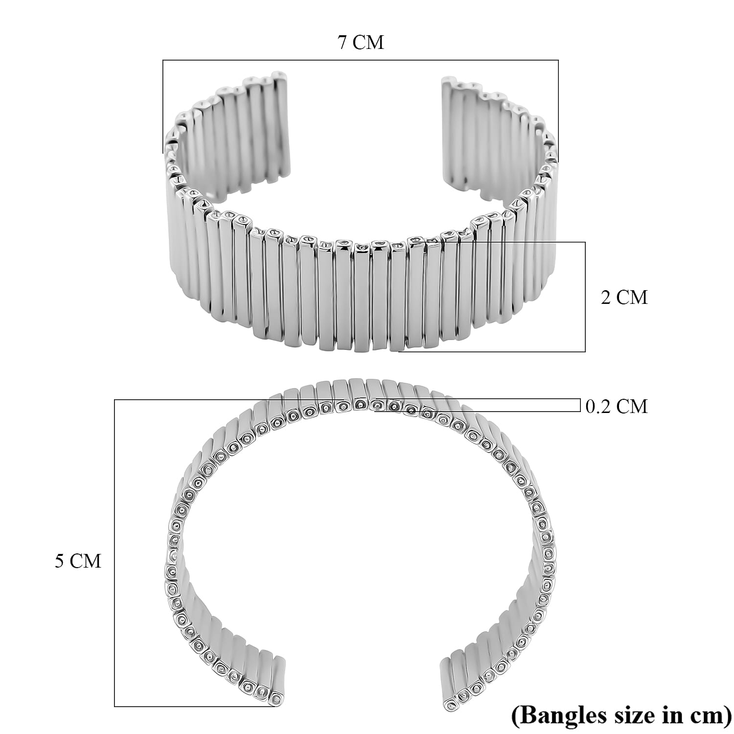 BLOWOUT - Designer Style Cuff Bangle in White Gold Plated 8244407 6