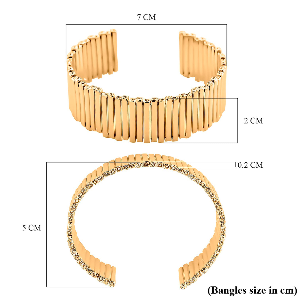 Designer Style Cuff Bangle in Yellow Gold Plated 8244409 6