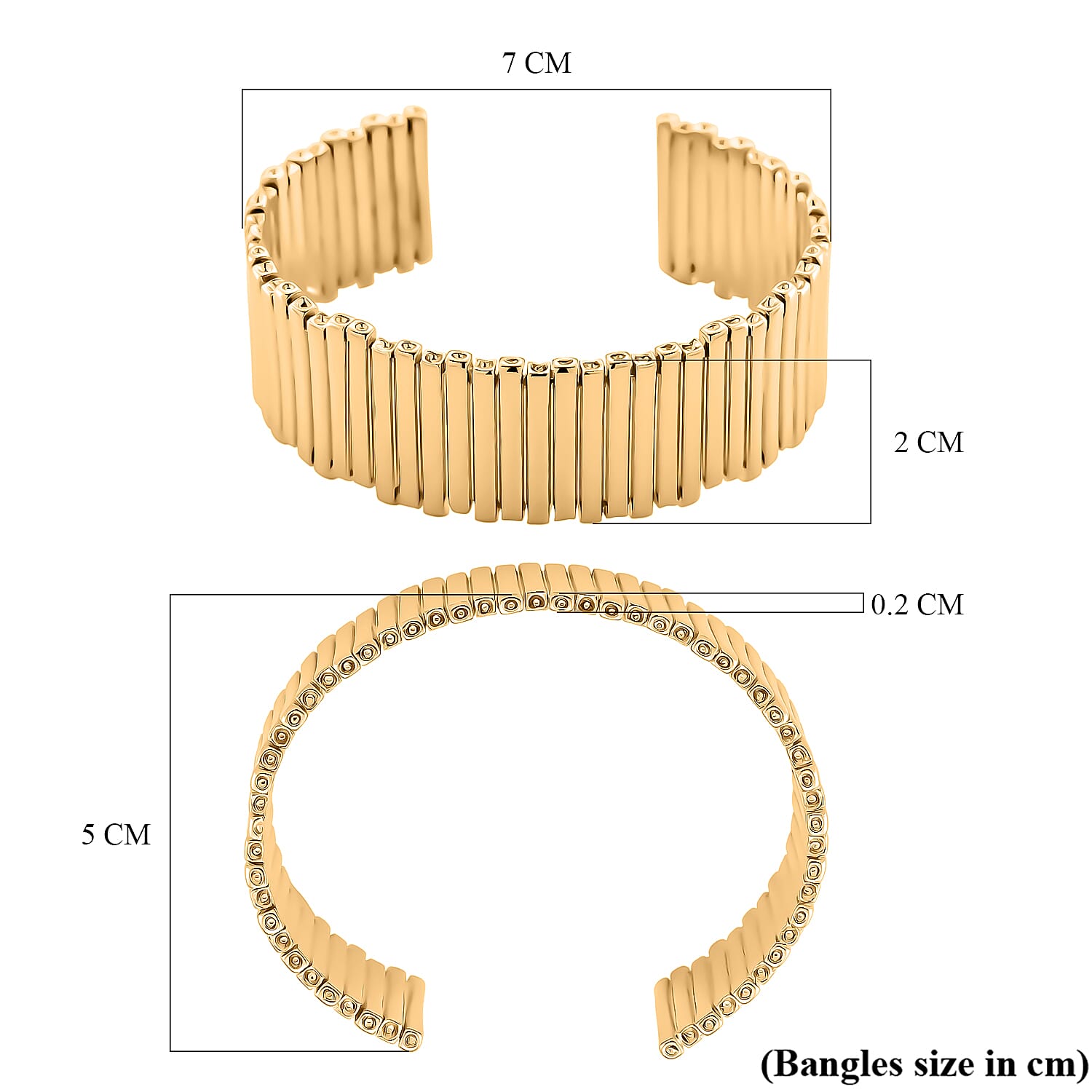 Designer Style Cuff Bangle in Yellow Gold Plated 8244409 6