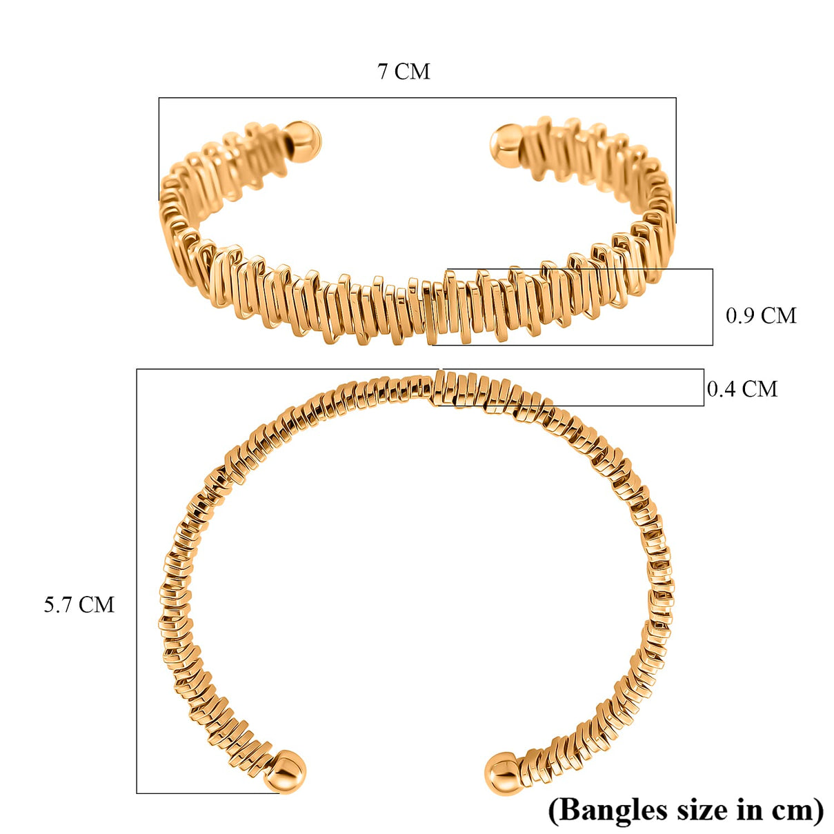 Designer Inspired  Bangle (Size 7.5) in Yellow Gold Tone 8244423 6