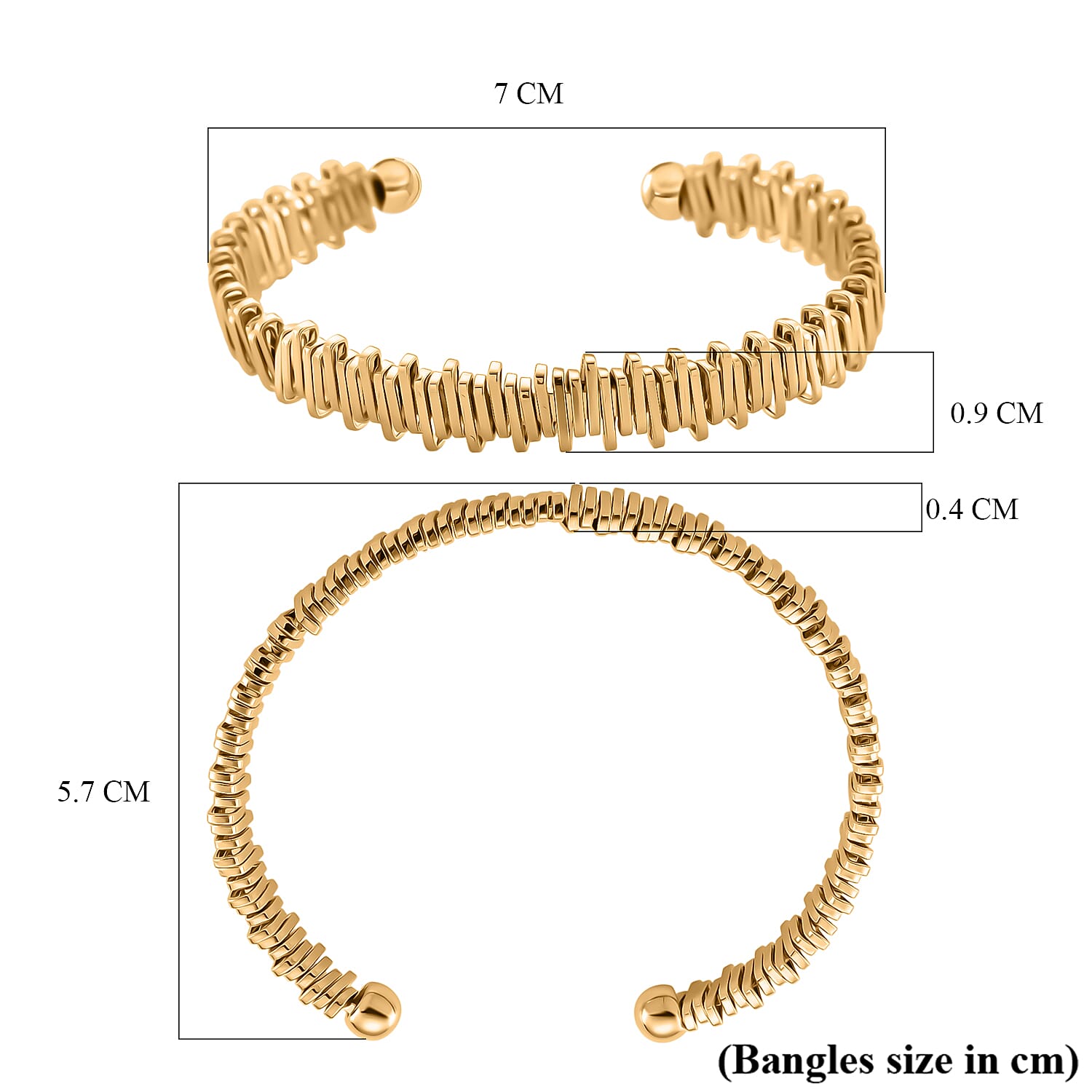 Designer Inspired  Bangle (Size 7.5) in Yellow Gold Tone 8244423 6