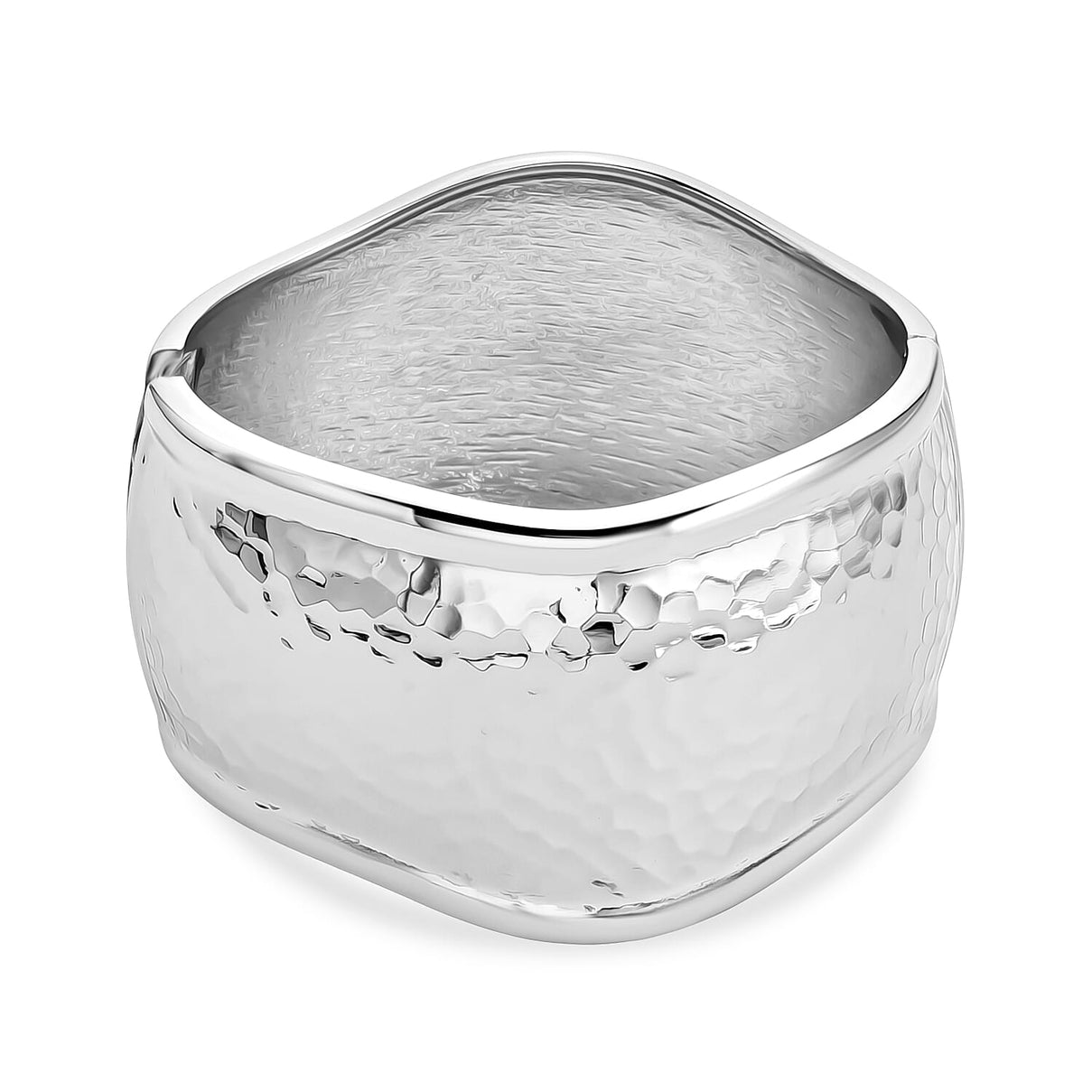 Openable Hammered Cuff Bangle With Hinged Mechanism, Size 7 8282647 0