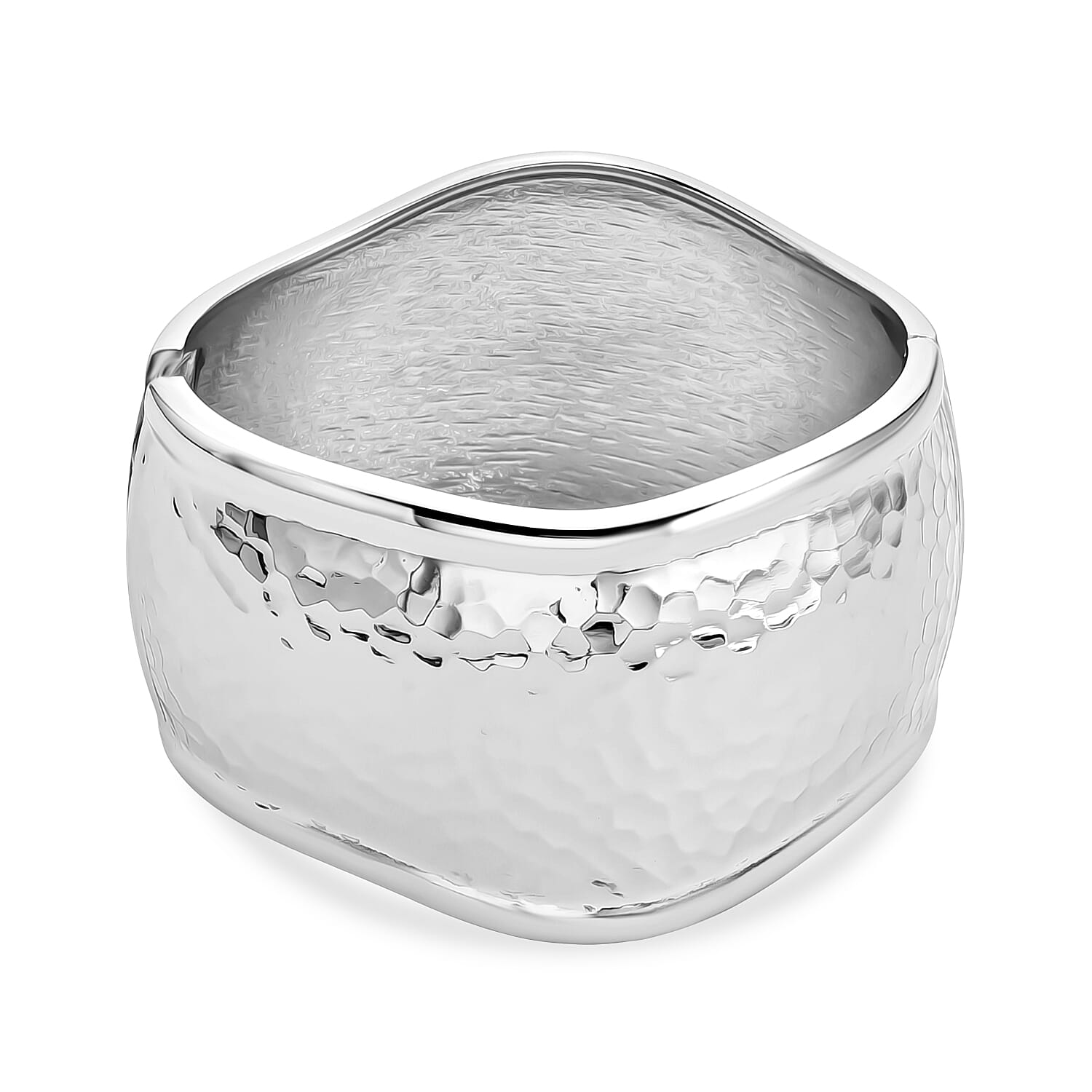 Openable Hammered Cuff Bangle With Hinged Mechanism, Size 7 8282647 0