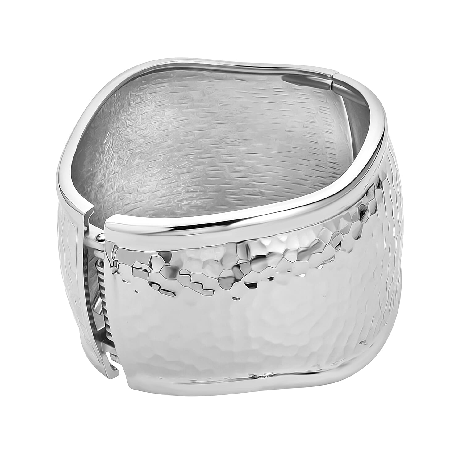 Openable Hammered Cuff Bangle With Hinged Mechanism, Size 7 8282647 4