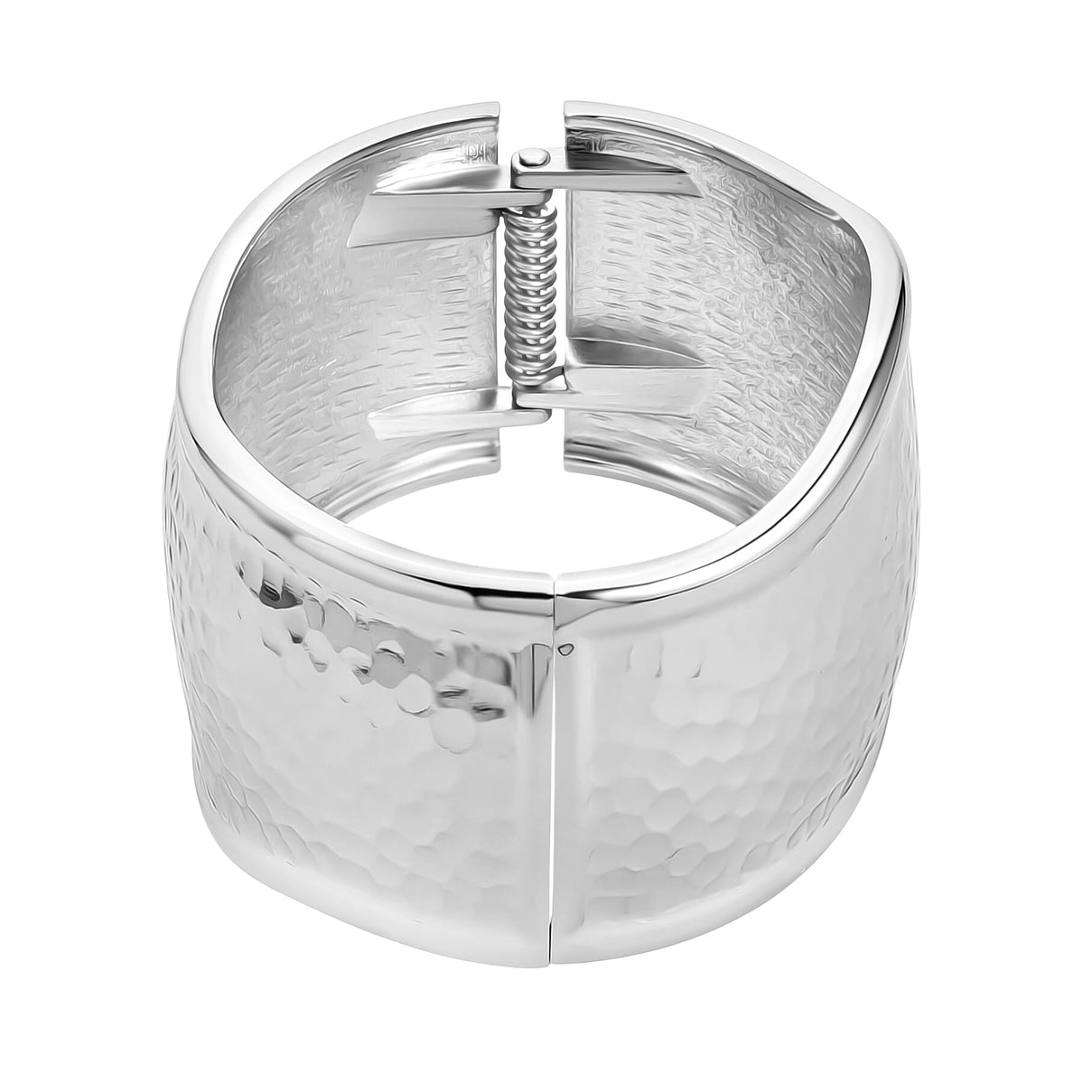 Openable Hammered Cuff Bangle With Hinged Mechanism, Size 7 8282647 5