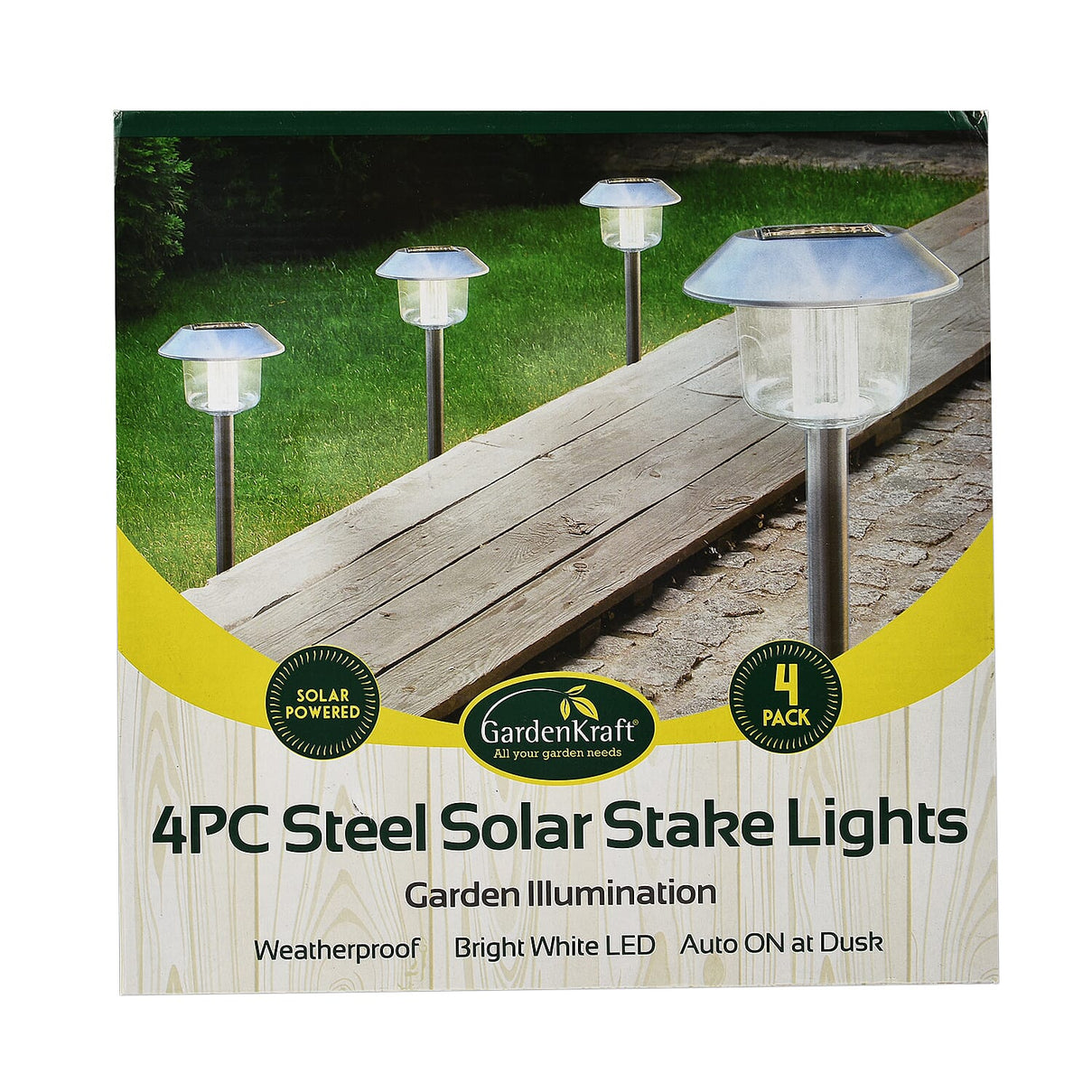 Gardencraft Pack of 4 - Easy Installation Solar LED Garden Lights 7767768 1