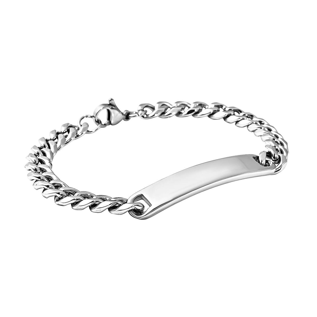 Curb Bracelet (Size - 8) With Lobster Clasp in Stainless Steel 3723555 4