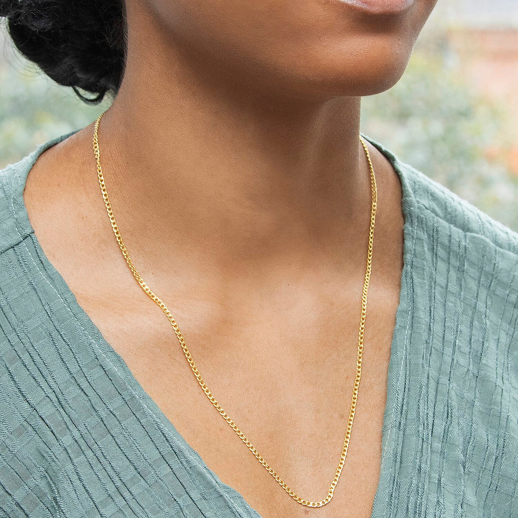 9K Yellow Gold  Chain (Size - 22),  Gold Wt. 2.2 Gms