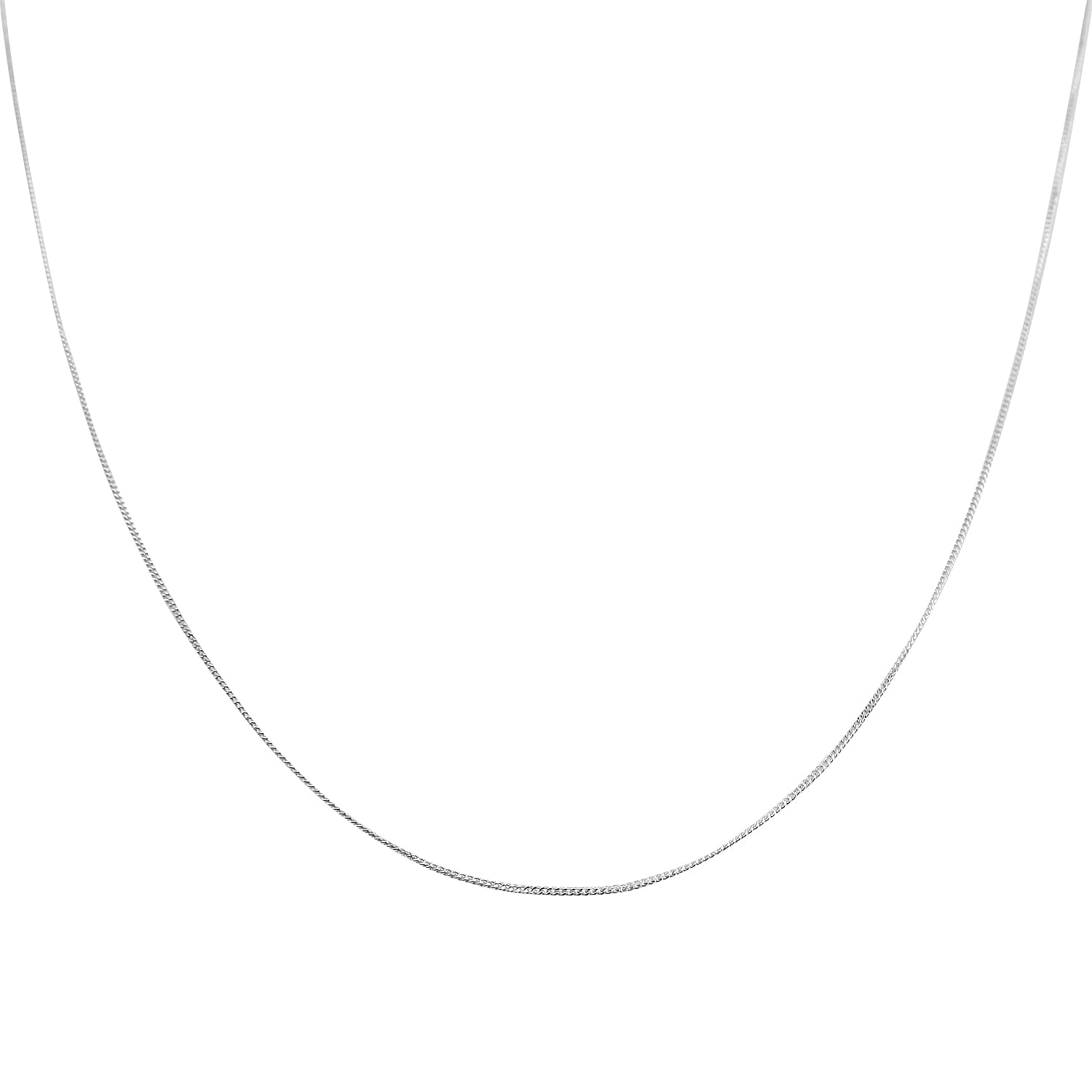 Curb Chain (Size - 18) in Sterling Silver With Spring Ring Clasp 7019540 2