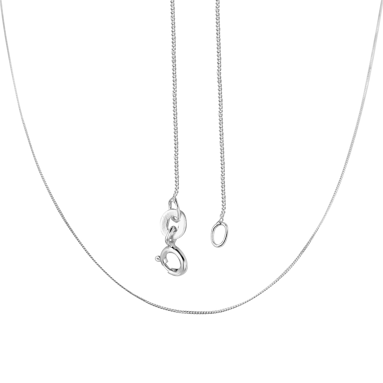 Curb Chain (Size - 18) in Sterling Silver With Spring Ring Clasp 7019540 3