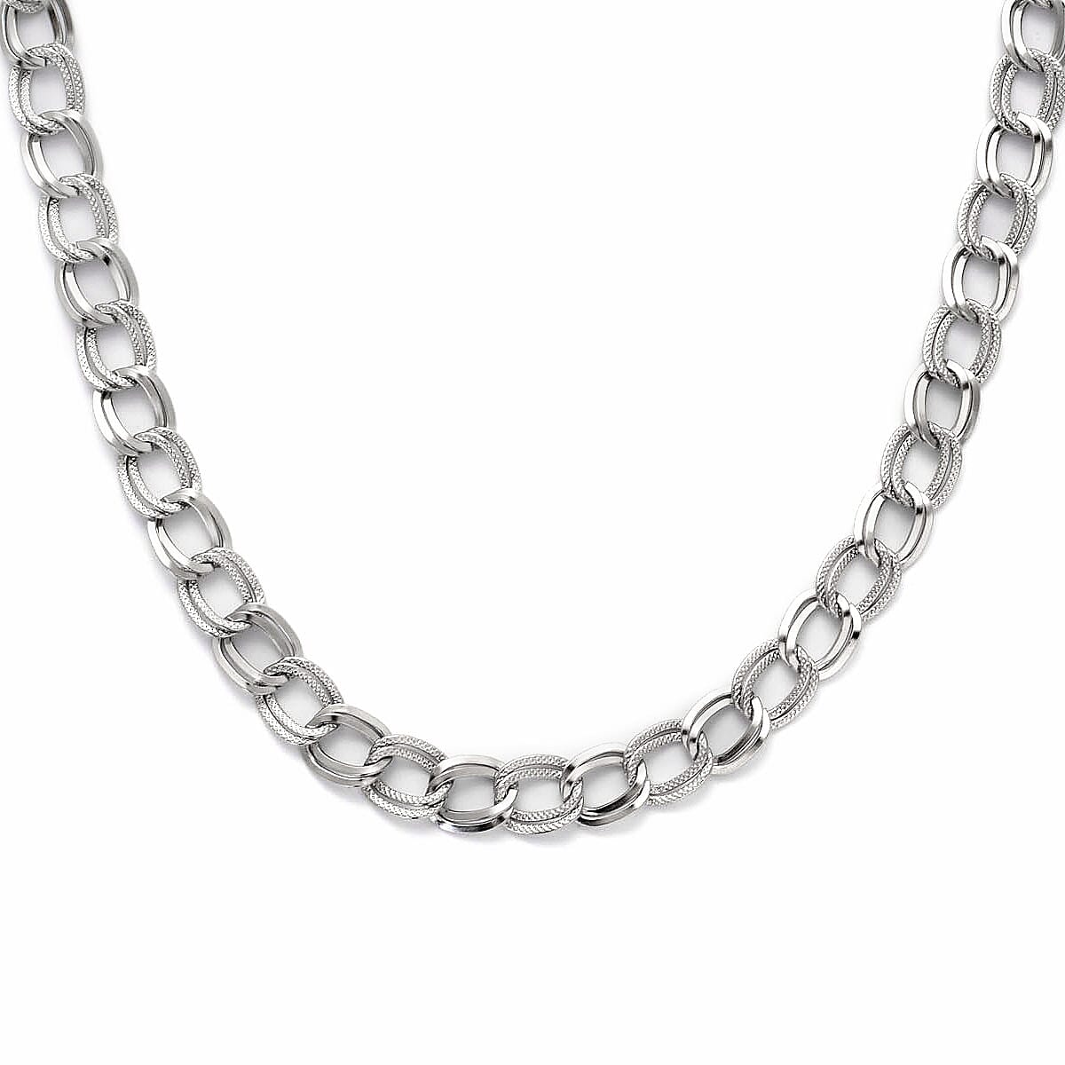 Curb Link Necklace With Lobster Clasp (Size 20) in Silver Tone 1945077 0
